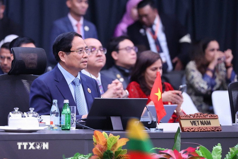 Thủ tướng Phạm Minh Chính tham dự Phiên toàn thể Hội nghị Cấp cao ASEAN lần thứ 47 và Lễ trao Nghị định thư thứ hai sửa đổi Hiệp định PG88 Sòng bạc trực tuyến TOP 1 Việt Nam | Casino, Nổ Hũ Hàng hóa ASEAN (ATIGA). Ảnh: TTXVN.
