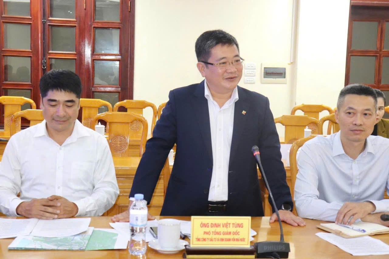 Ông Đinh Việt Tùng, Phó Tổng Giám đốc Tổng Công ty Pg88vn Trang Chủ Chính Thức và PG88 Uy Tín Số 1 Việt Nam vốn Nhà nước (SCIC) phát biểu tại buổi làm việc