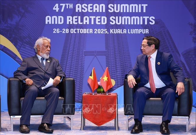 &nbsp;Thủ tướng Phạm Minh Chính gặp Thủ tướng Timor-Leste Xanana Gusmao. Ảnh: TTXVN