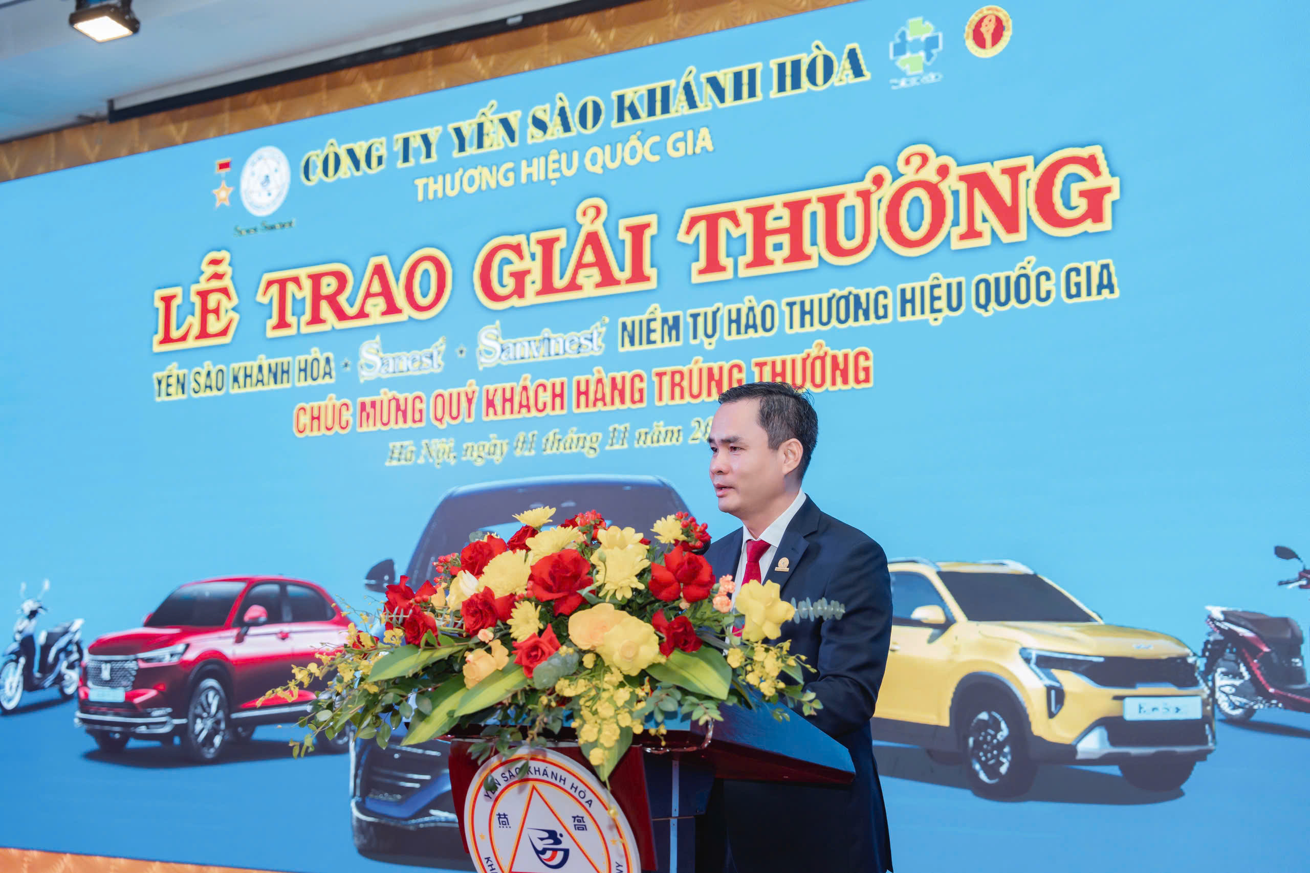 &nbsp;Ông Nguyễn Thanh Hải, Tổng Giám đốc Công ty Yến sào Khánh Hòa, phát biểu tại lễ trao giải.