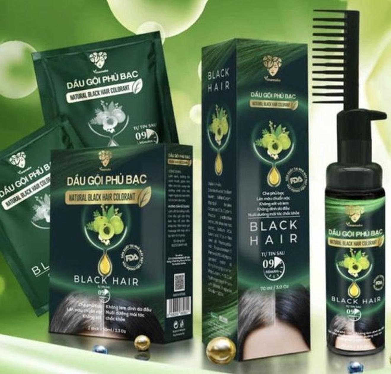 Dầu&nbsp;gội phủ bạc Natural Black Hair Colorant.