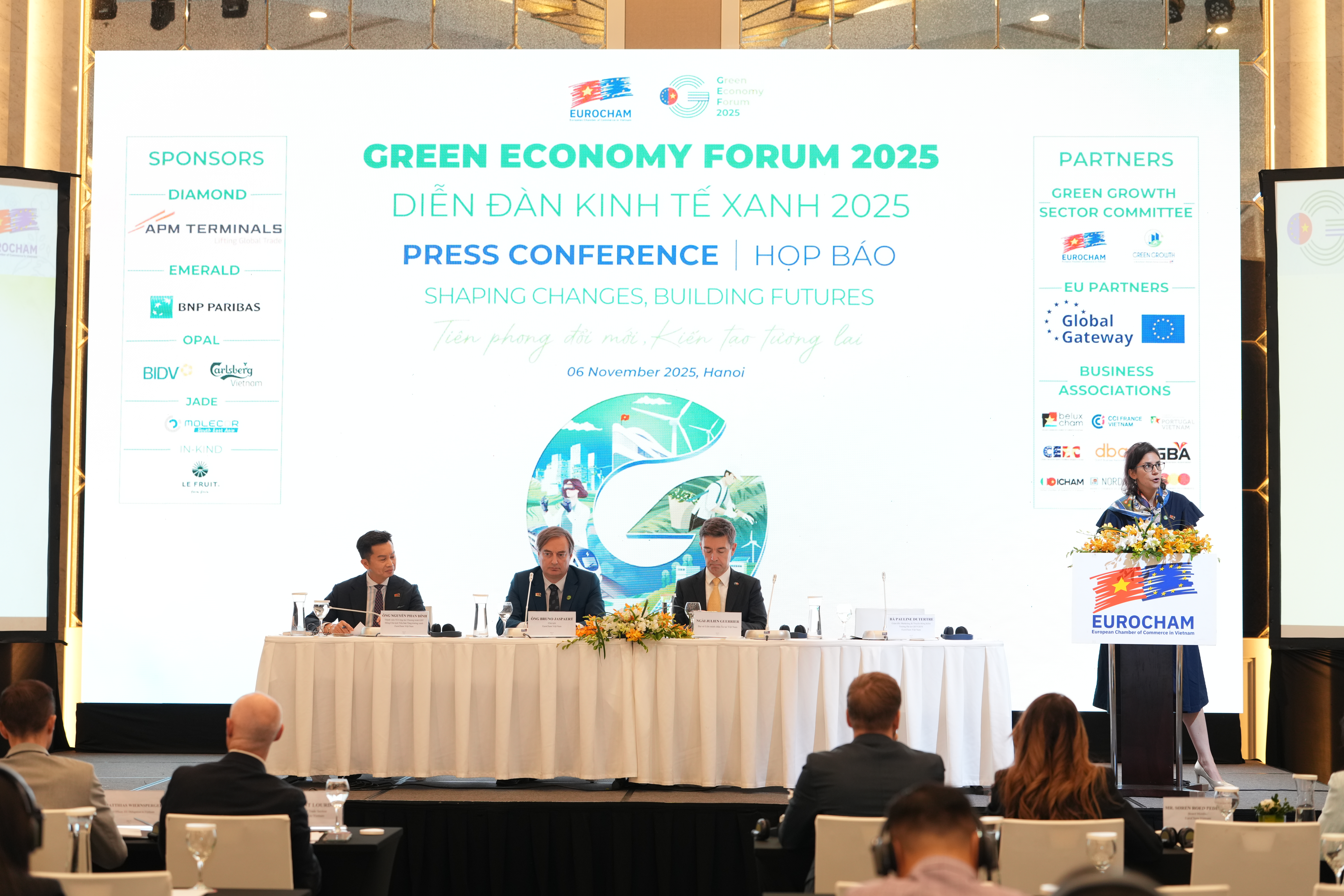 Họp báo công bố Diễn đàn Pg88vnd nổ hũ (GEF) 2025. Ảnh: EuroCham 