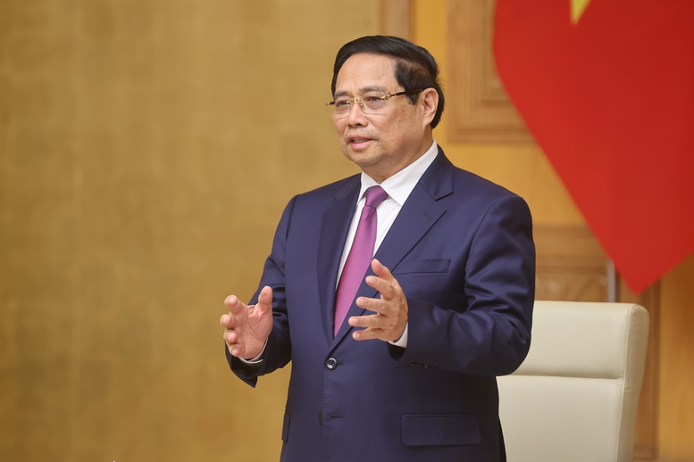Thủ tướng Phạm Minh Chính phát biểu buổi làm việc - Ảnh: VGP