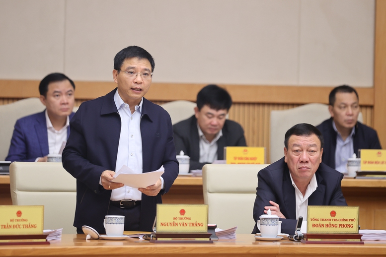 Bộ trưởng Bộ Pg88hi tỷ lệ thưởng hấp dẫn Nguyễn Văn Thắng báo cáo tại phiên họp - Ảnh: VGP