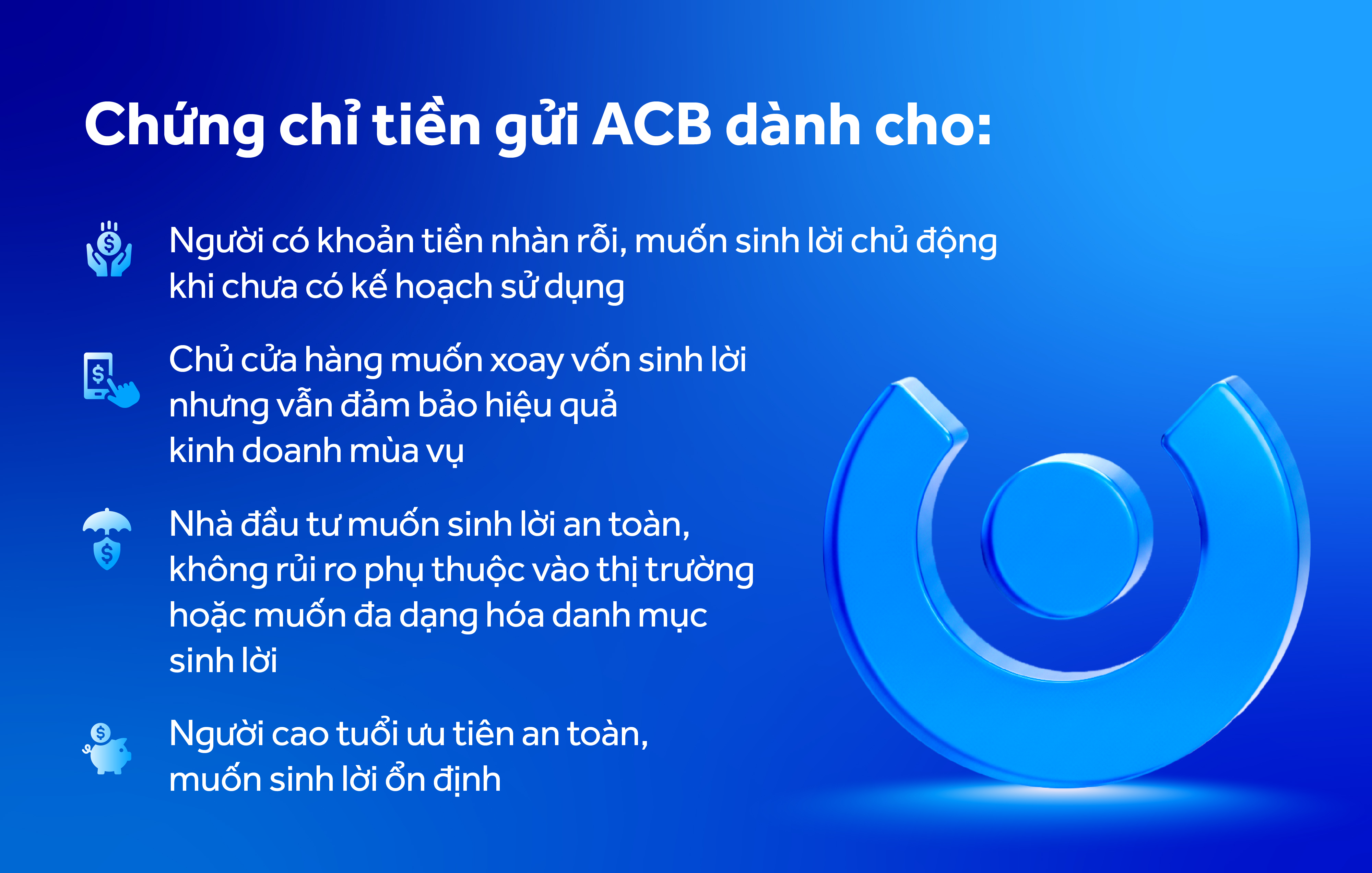 Chứng chỉ tiền gửi ACB đáp ứng đa dạng nhu cầu Pg88hi tỷ lệ thưởng hấp dẫn.