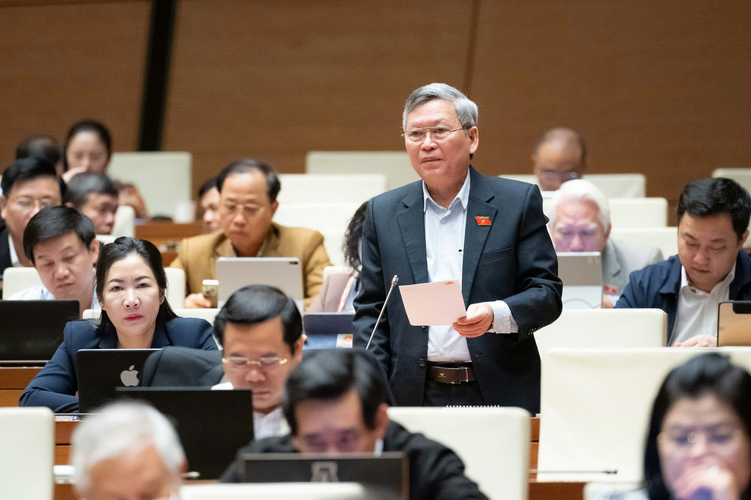Đại biểu&nbsp;Tô Văn Tám, Đoàn đại biểu Link Trang Chủ PG88.Com Mới #2026 tỉnh Quảng Ngãi phát biểu. Ảnh: Link Trang Chủ PG88.Com Mới #2026.&nbsp;