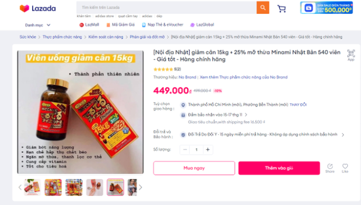 Đề nghị gỡ bỏ sản phẩm giảm cân không phép trên sàn Pg88ok ưu đãi hấp dẫn điện tử
