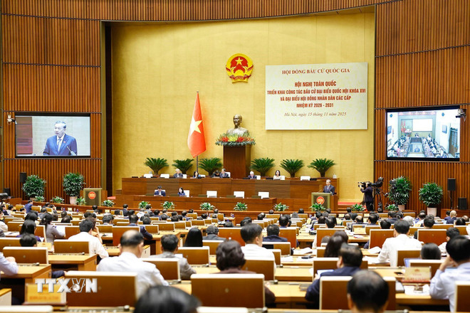 Tổng Bí thư Tô Lâm phát biểu chỉ đạo Hội nghị. Ảnh: TTXVN