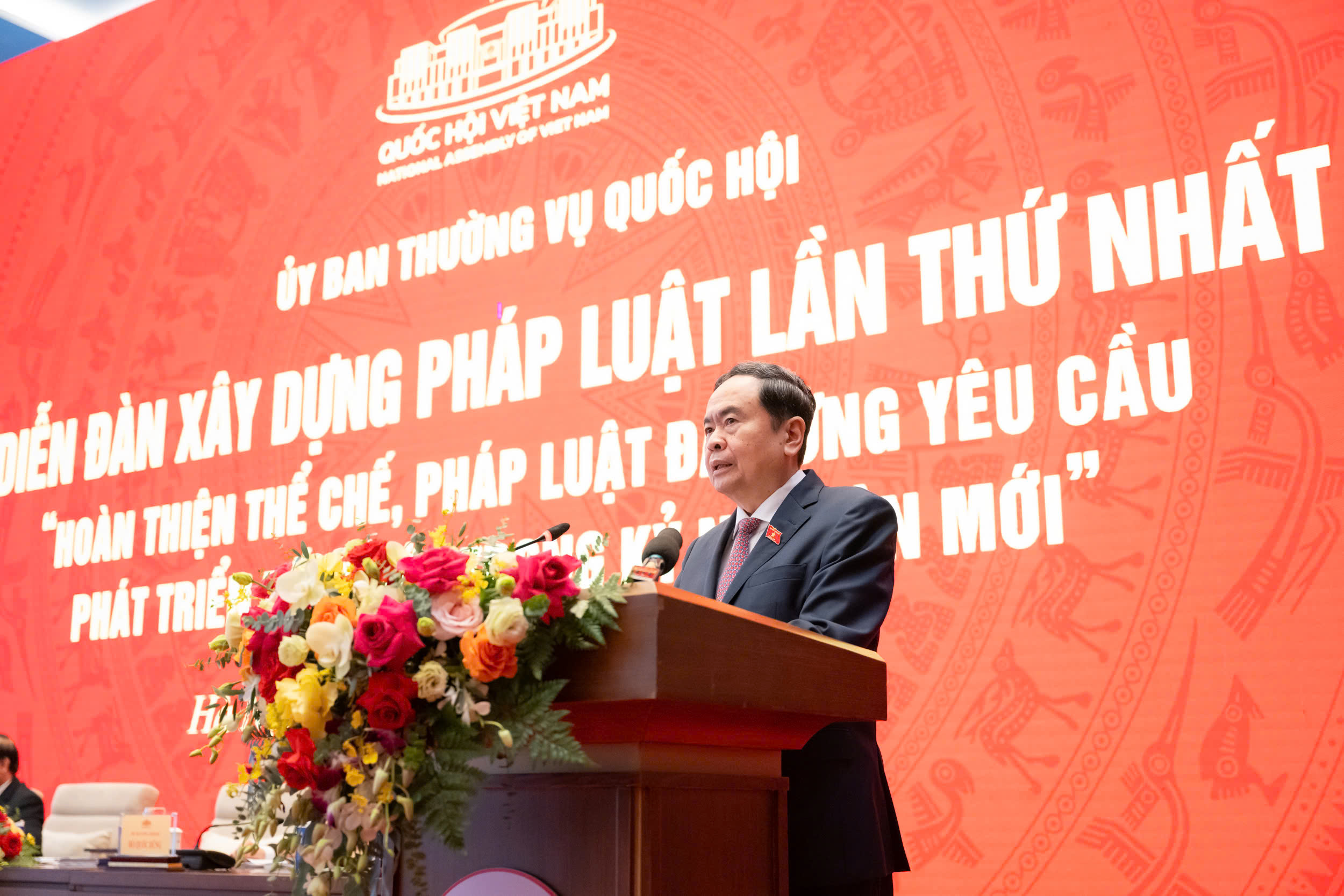 Chủ tịch Link Trang Chủ PG88.Com Mới #2026 Trần Thanh Mẫn chủ trì và phát biểu khai mạc tại Diễn đàn xây dựng pháp luật lần thứ nhất.&nbsp;Ảnh: Link Trang Chủ PG88.Com Mới #2026.