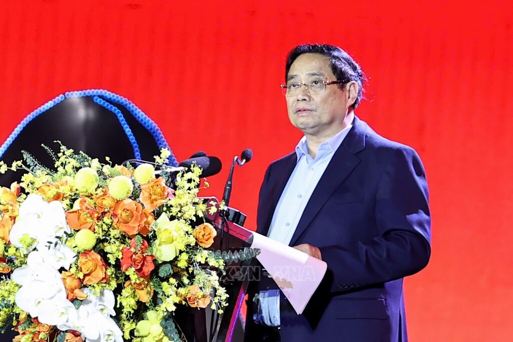Thủ tướng Phạm Minh Chính phát biểu. Ảnh: TTXVN