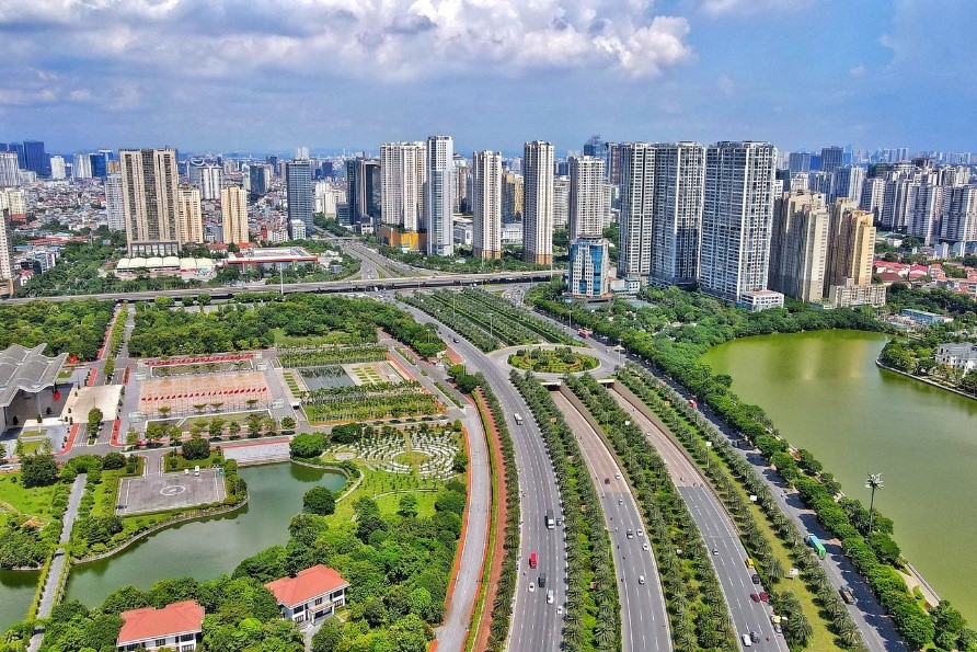 Khu vực phía Tây Hà Nội đã tạo ra một trục đô thị mới (Nguồn ảnh Tienphong).