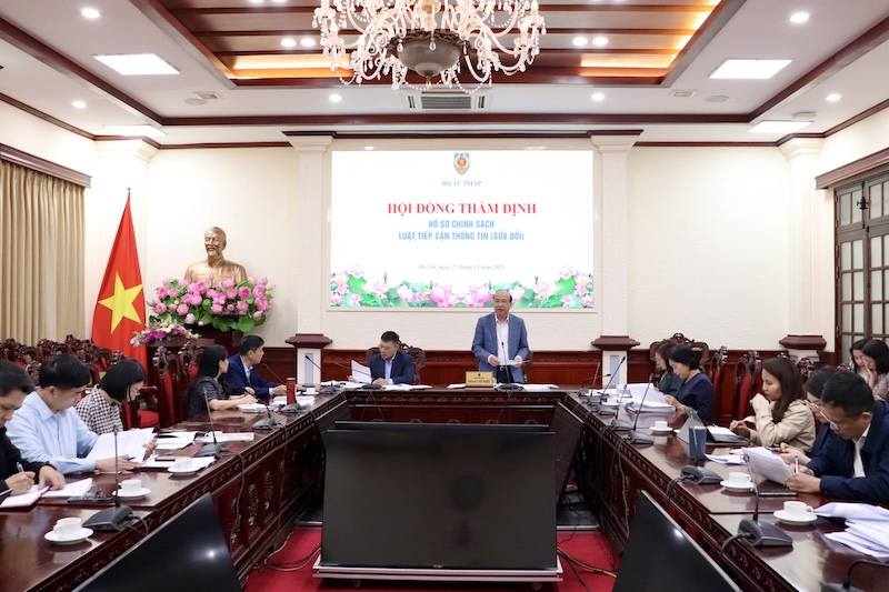 Quang cảnh buổi thẩm định.&nbsp;Ảnh: MOJ.