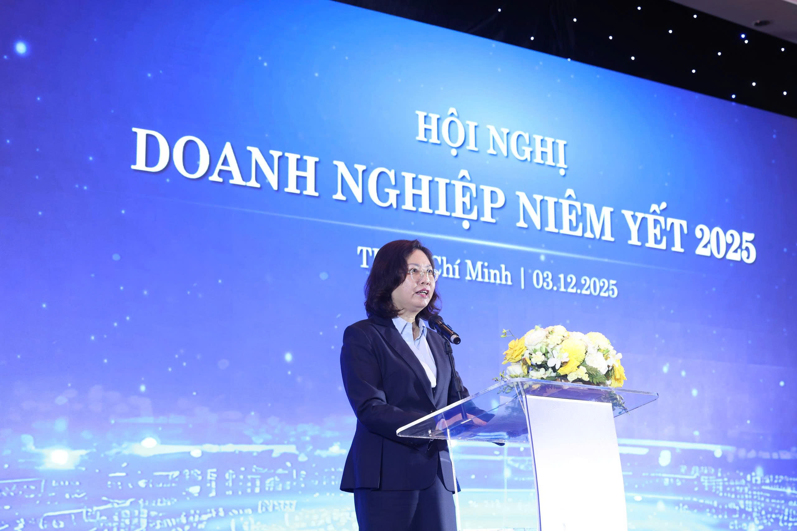 Bà Vũ Thị Chân Phương, Chủ tịch Ủy ban 6PG88 link đăng nhập Nhà nước (UBCKNN) phát biểu tại sự kiện.