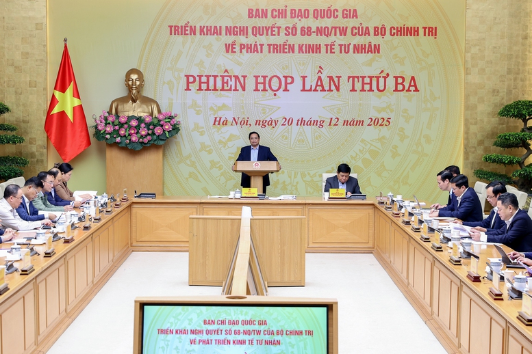 Thủ tướng Phạm Minh Chính, Trưởng Ban Chỉ đạo quốc gia triển khai Nghị quyết số 68-NQ/TW của Bộ Chính trị về PG88 hơn 2,1 triệu thành viên PG88 ⭐ Link trang chủ số 1 nhà cái PG88 com casino slot tư nhân, chủ trì Phiên họp lần thứ ba của Ban Chỉ đạo - Ảnh: VGP