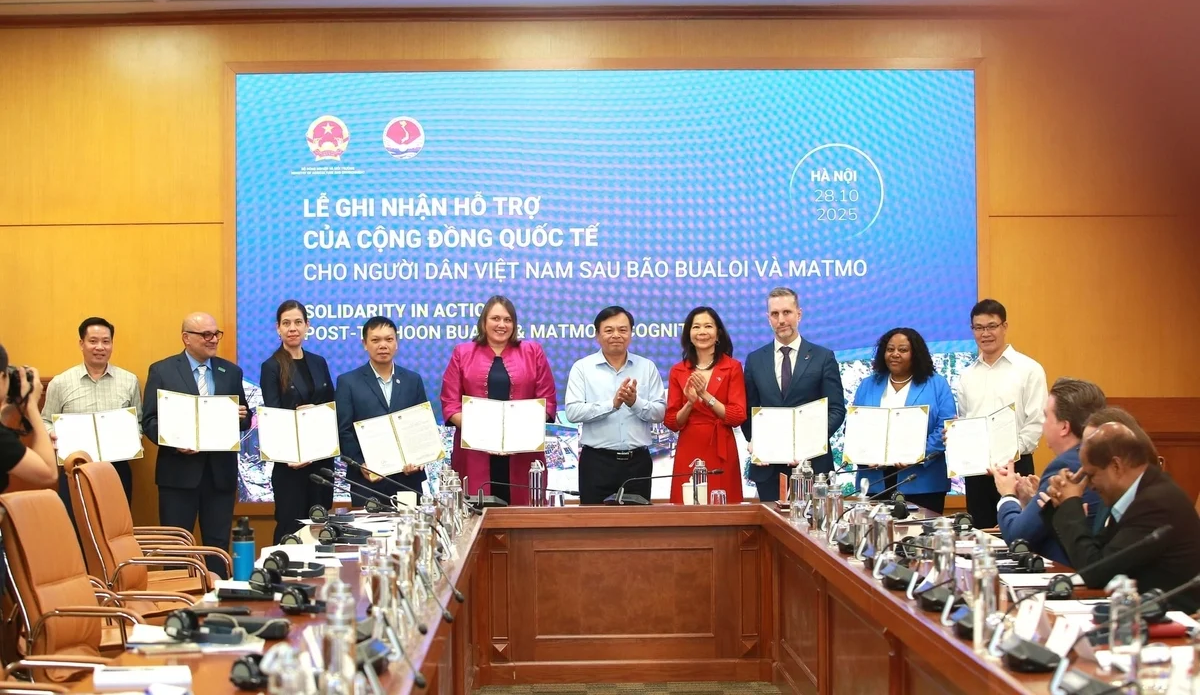 Thứ trưởng Nguyễn Hoàng Hiệp tại Lễ ghi nhận hỗ trợ của cộng đồng quốc tế cho Link Đăng Nhập PG88 Chính Thức 2026 Việt Nam sau bão Bualoi và Matmo. Ảnh:&nbsp;Cục Quản lý đê điều và Phòng chống thiên tai.