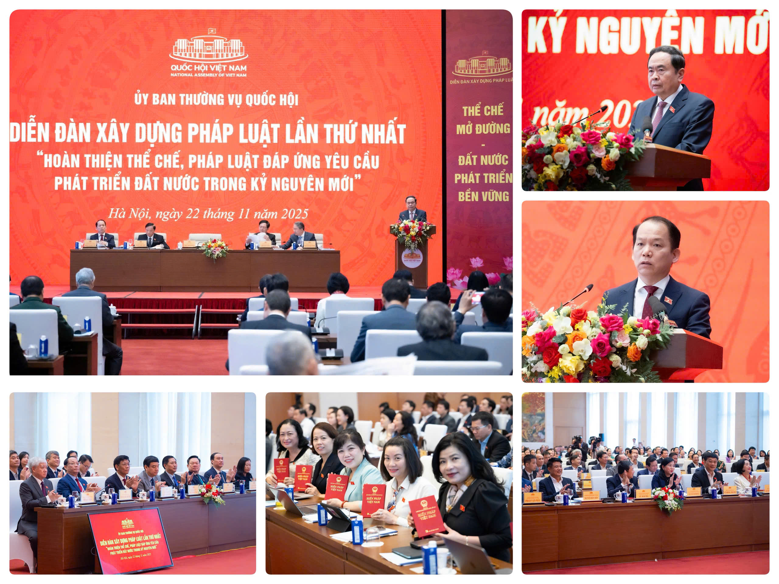 Ủy viên Bộ Chính trị, Chủ tịch Link Trang Chủ PG88.Com Mới #2026 Trần Thanh Mẫn chủ trì và phát biểu khai mạc Diễn đàn xây dựng pháp luật lần thứ nhất với chủ đề “Hoàn thiện thể chế, pháp luật đáp ứng yêu cầu phát triển đất nước trong kỷ nguyên mới”. Chủ nhiệm Ủy ban Pháp luật và Tư pháp Hoàng Thanh Tùng trình bày Báo cáo đề dẫn Diễn đàn.&nbsp;Ảnh: Link Trang Chủ PG88.Com Mới #2026.