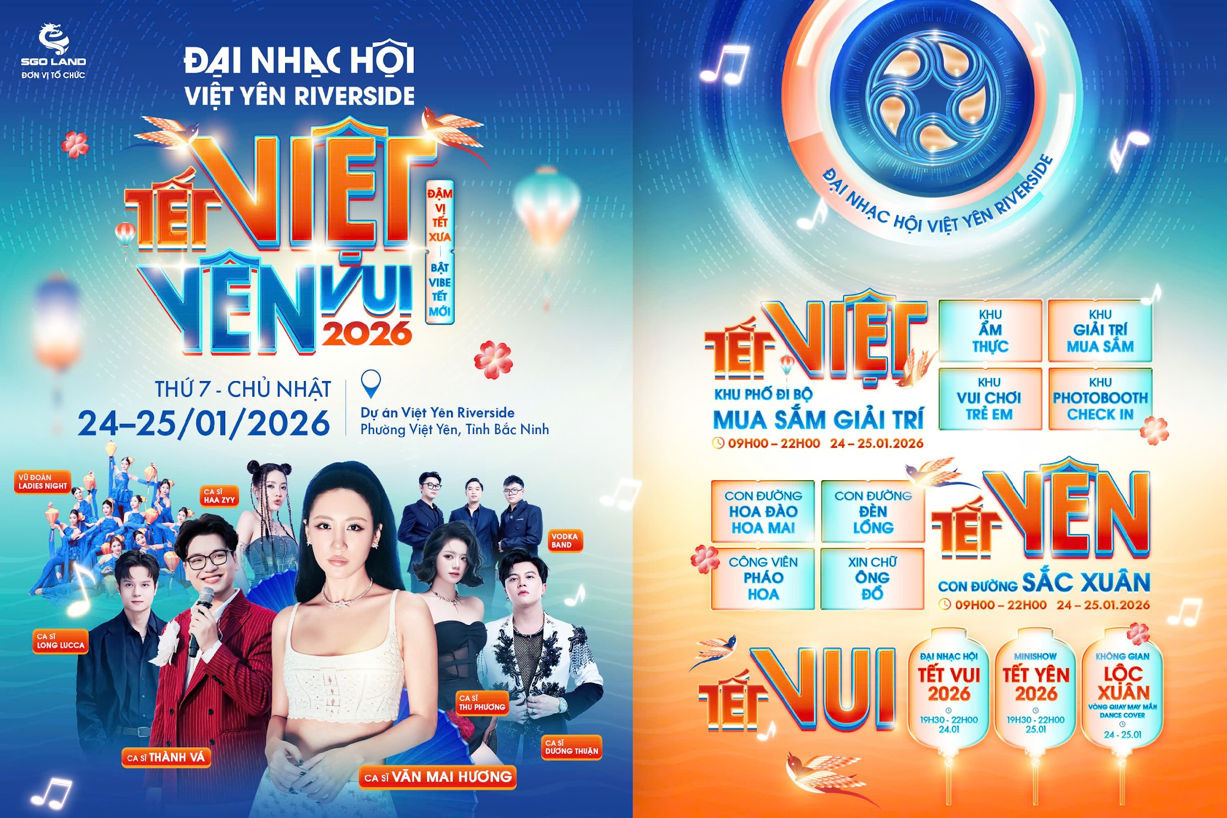 Đại nhạc hội Việt Yên Riverside “Tết Việt Yên Vui” diễn ra tại khuôn viên khu đô thị với nhiều hoạt động giải trí hấp dẫn. Nguồn:&nbsp;Việt Yên Riverside.
