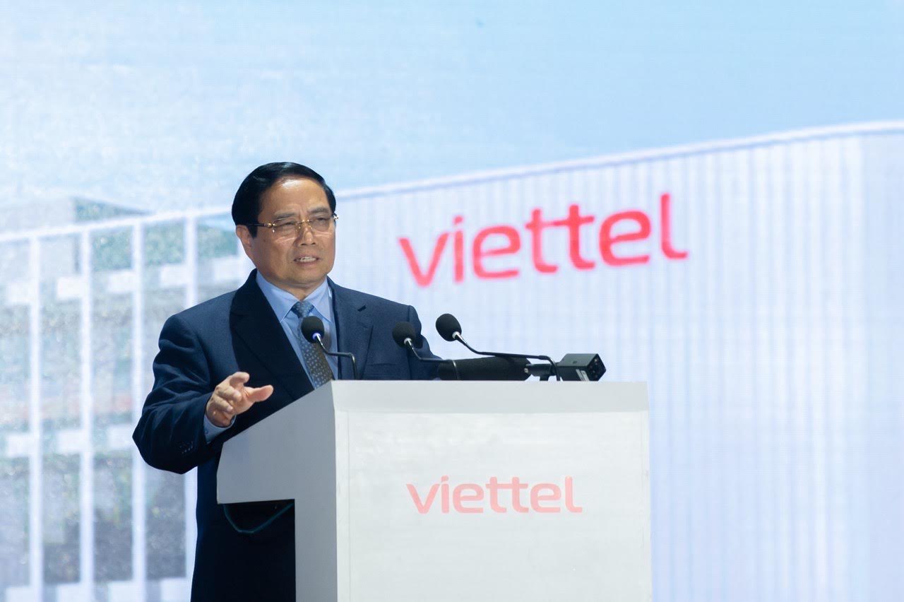 Thủ tướng Chính phủ Phạm Minh Chính phát biểu ý kiến tại buổi lễ. Nguồn: Viettel.