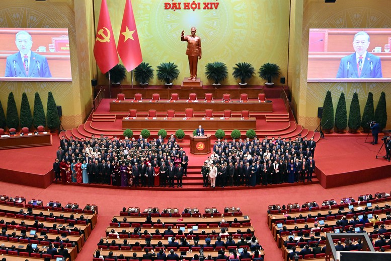 Đại hội đại biểu toàn quốc lần thứ XIV của Đảng họp phiên bế mạc vào chiều 23/1 - Ảnh: daihoidangtoanquoc.vn.