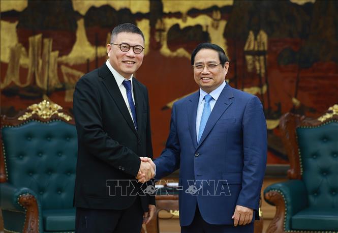 Thủ tướng&nbsp;Phạm Minh Chính&nbsp;tiếp ông Hồng Thiên Chúc, Chủ tịch Tập đoàn Texhong (Trung Quốc). Ảnh: TTXVN.