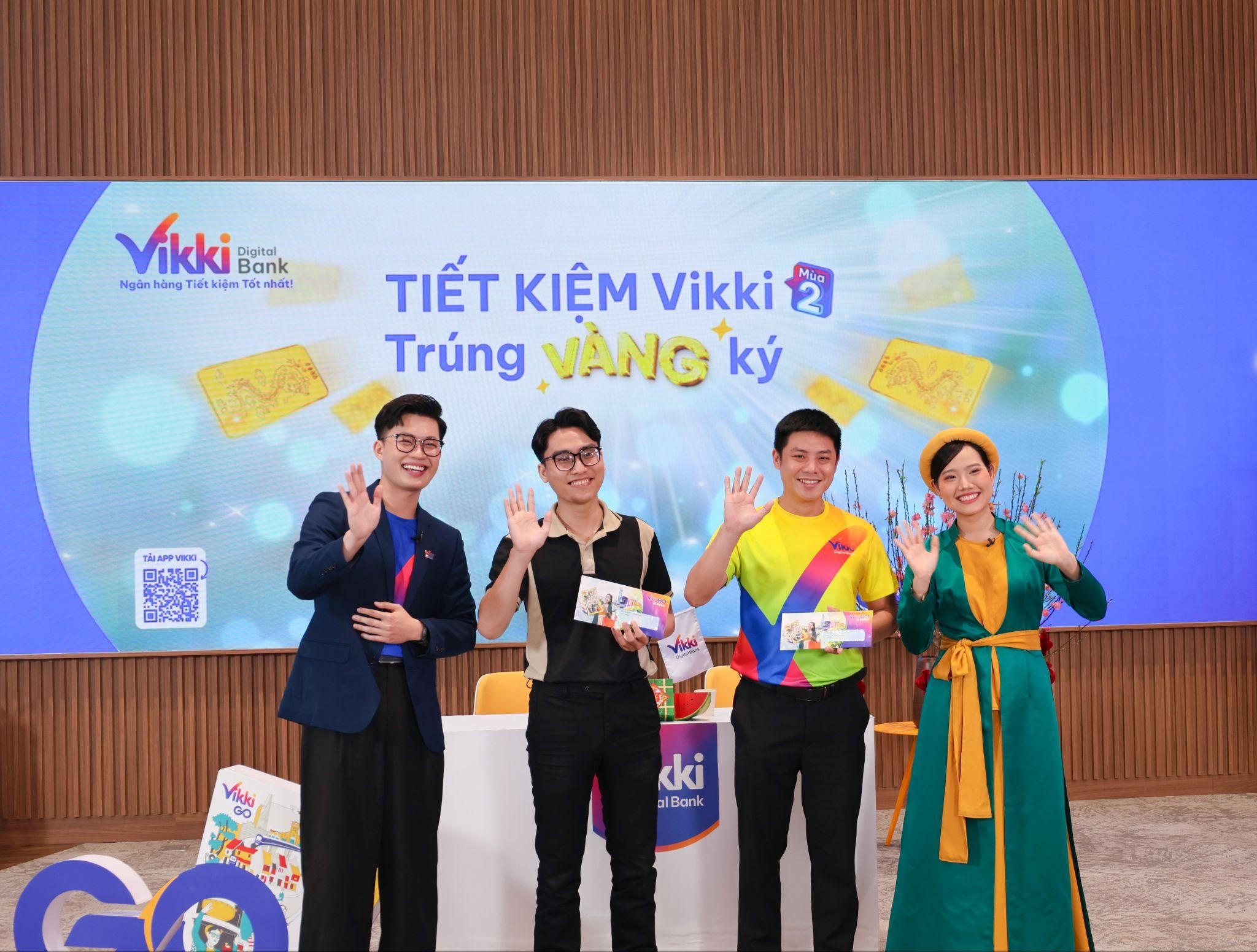 Phiên Mega Live cuối kỳ tìm ra chủ nhân 10 lượng vào SJC của “Tiết kiệm Vikki – Trúng vàng ký” sẽ diễn ra vào 12/2/2026. Ảnh:&nbsp;Vikki Bank.