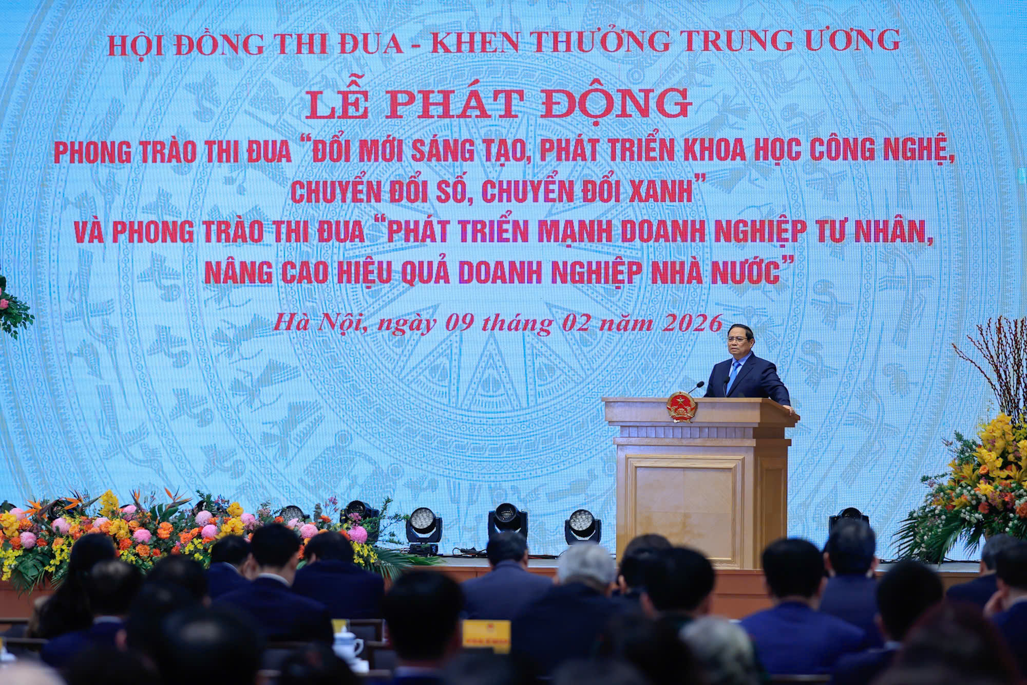 Toàn cảnh Lễ phát động hai phong trào thi đua: “Đổi mới sáng tạo, phát triển khoa học, công nghệ, chuyển đổi số, chuyển đổi xanh” và “Phát triển mạnh PG88 Link Dễ Nhớ Pg88.com tư nhân, nâng cao hiệu quả PG88 Link Dễ Nhớ Pg88.com Nhà nước” tổ chức sáng 9/2/2026 
