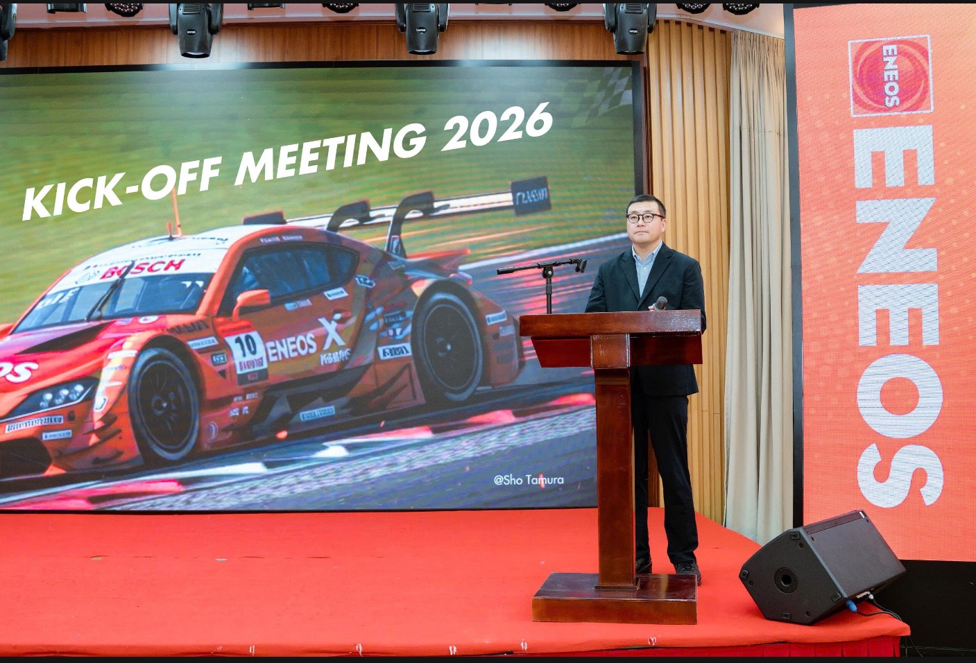 Ông Hosoki Eiichi – Tổng giám đốc Công ty JX Nippon Oil & Energy Việt Nam phát biểu tại Hội nghị khách hàng (Tháng 1/2026). Ảnh:&nbsp;ENEOS.
