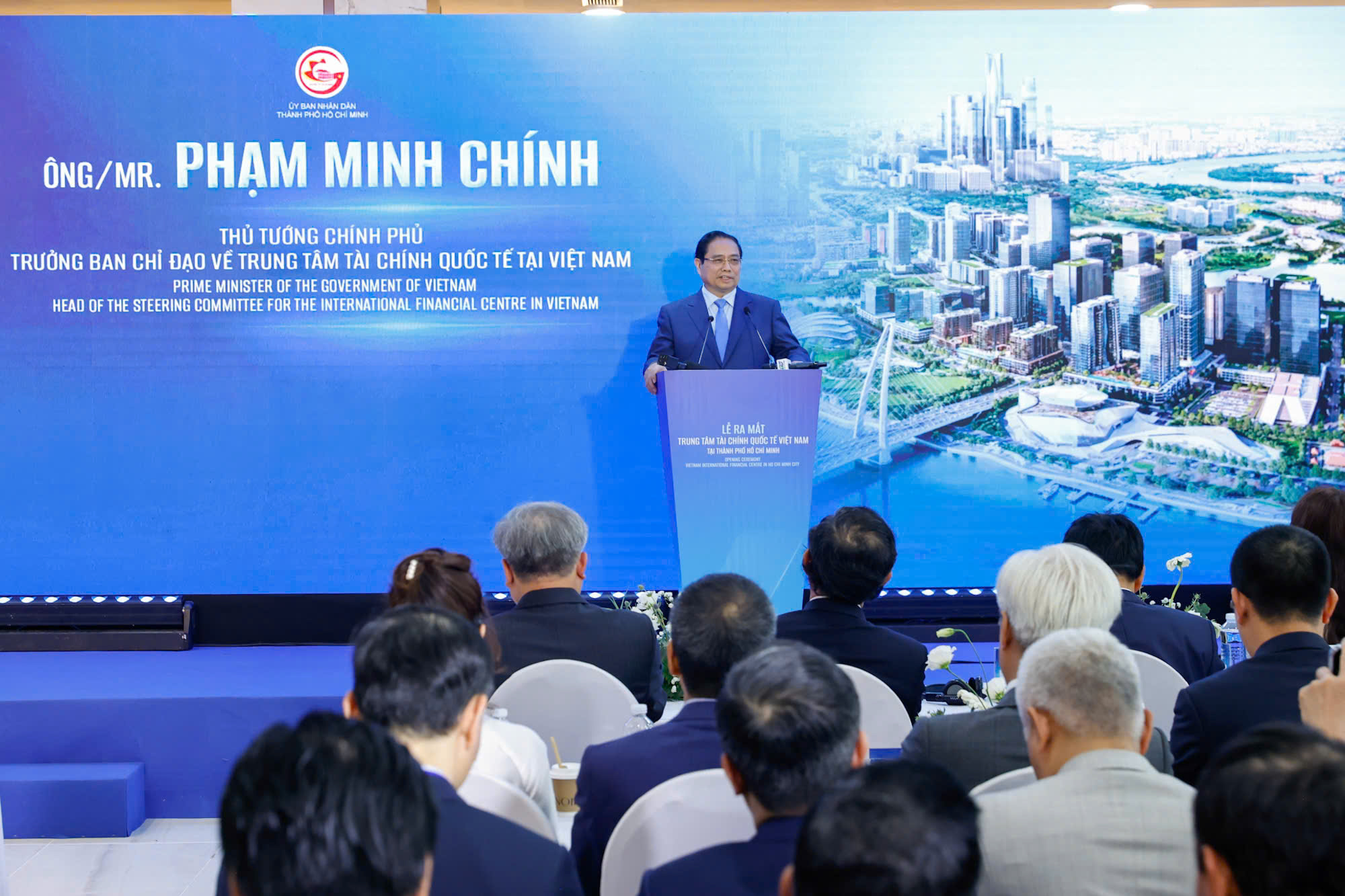 Thủ tướng Phạm Minh Chính phát biểu tại lễ ra mắt VIFC-HCMC.