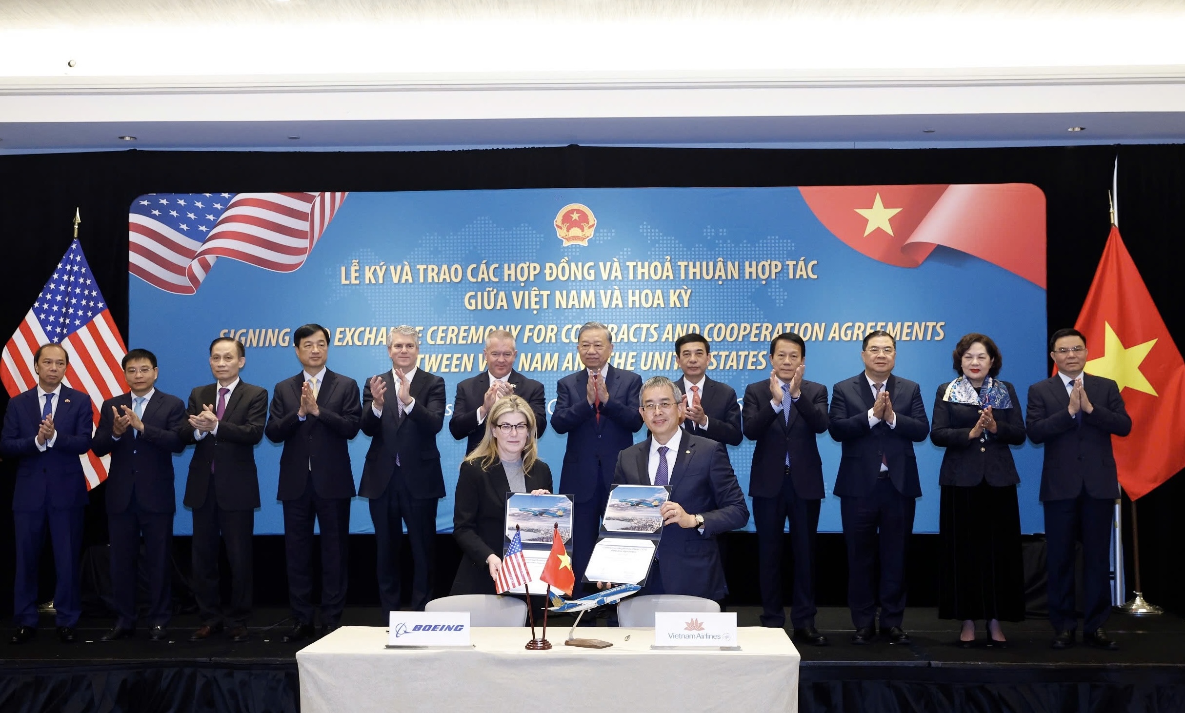 Vietnam Airlines đã ký kết mua 50 tàu bay thân hẹp Boeing 737-8 trị giá lên đến 8,1 tỷ USD tại Washington, D.C. Ảnh:&nbsp;Vietnam Airlines.