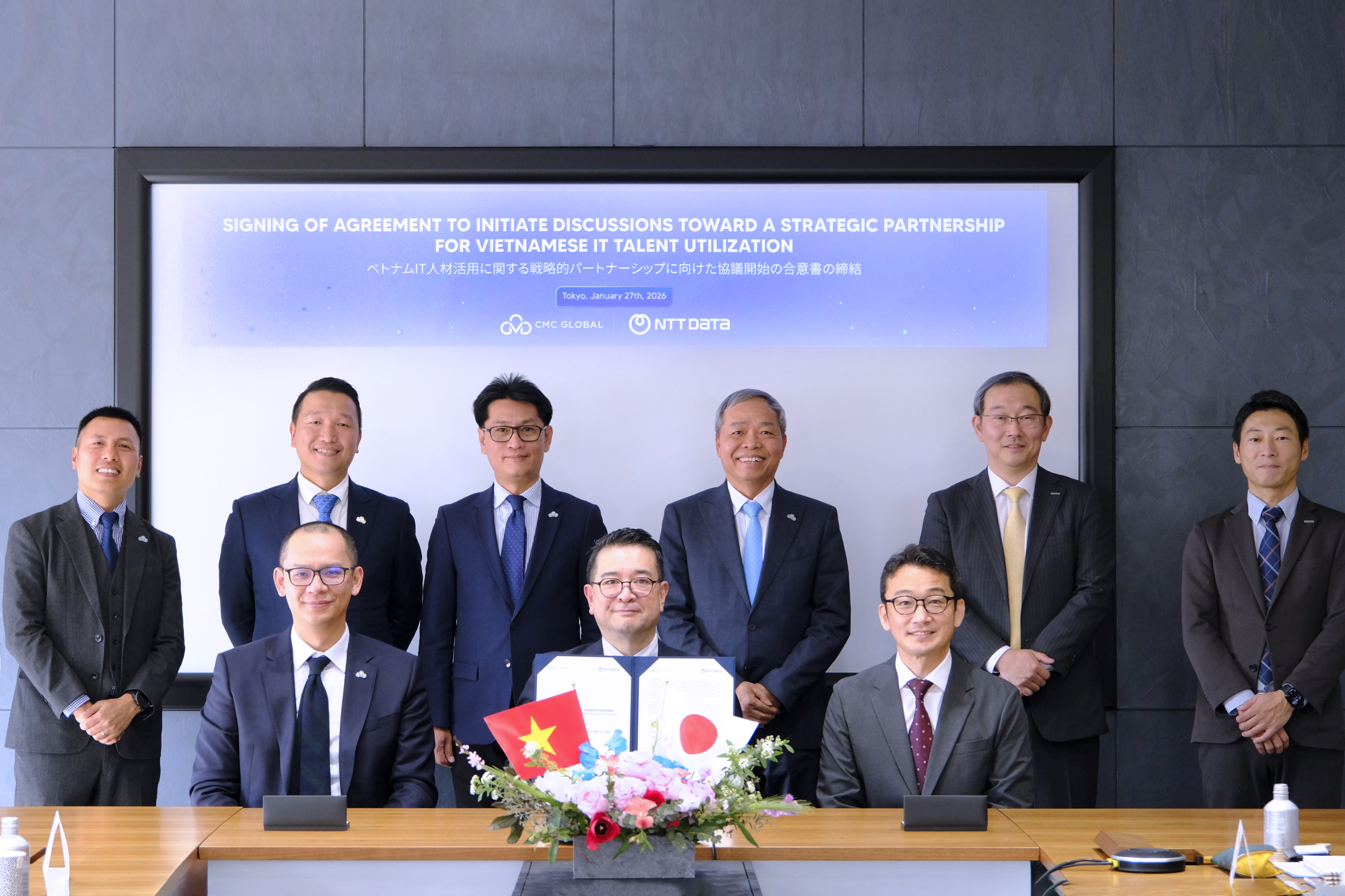 CMC ký MOU hướng tới hợp tác chiến lược cùng NTT Data, cung cấp nguồn lực IT chất lượng cao cho thị trường Nhật Bản ngay trong dịp đầu năm 2026.