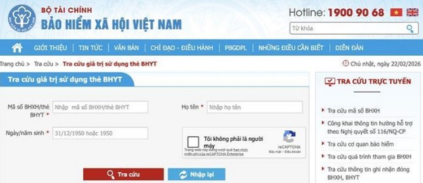 Tra cứu hạn thẻ bảo hiểm y tế trên Cổng Thông tin điện tử Bảo hiểm PG88 nổ hũ Việt Nam.