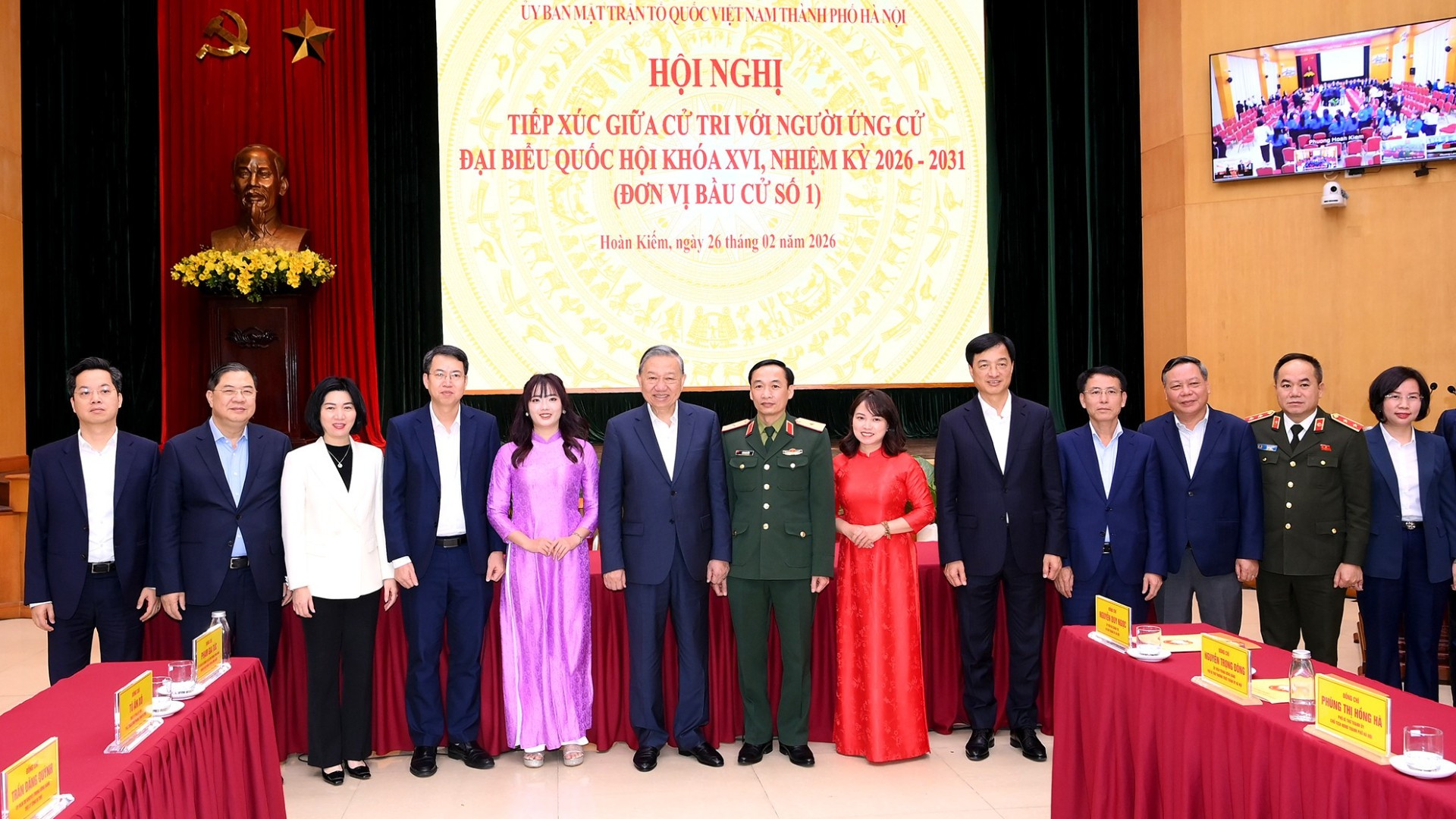 Tổng Bí thư Tô Lâm và các đại biểu dự hội nghị tiếp xúc giữa cử tri với người ứng cử đại biểu Link Trang Chủ PG88.Com Mới #2026 khóa XVI, nhiệm kỳ 2026-2031, đơn vị Link Đăng Nhập PG88 Chính Thức 2026 số 1, thành phố Hà Nội. Ảnh: Nhân Dân