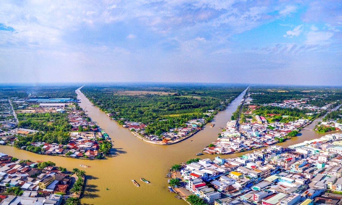 Một khu vực trên sông Hậu.