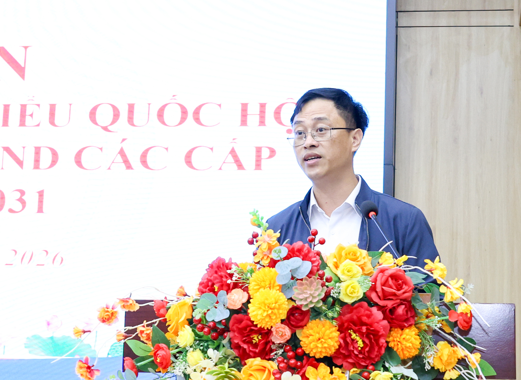 Phó&nbsp;Giám đốc Sở Nội vụ Nghệ An Lê Văn Lĩnh thông tin tại hội nghị