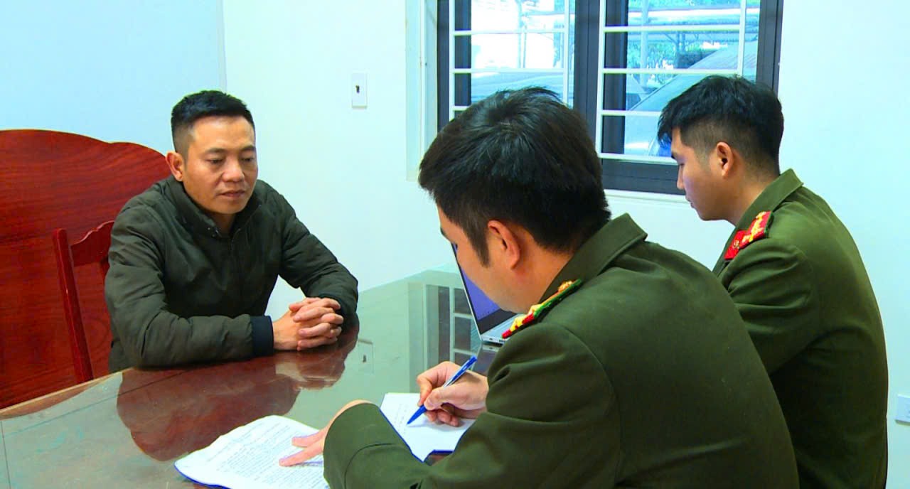 Hoàng Văn Toàn khai nhận tại cơ quan điều tra. Ảnh: Công an Thanh Hóa.