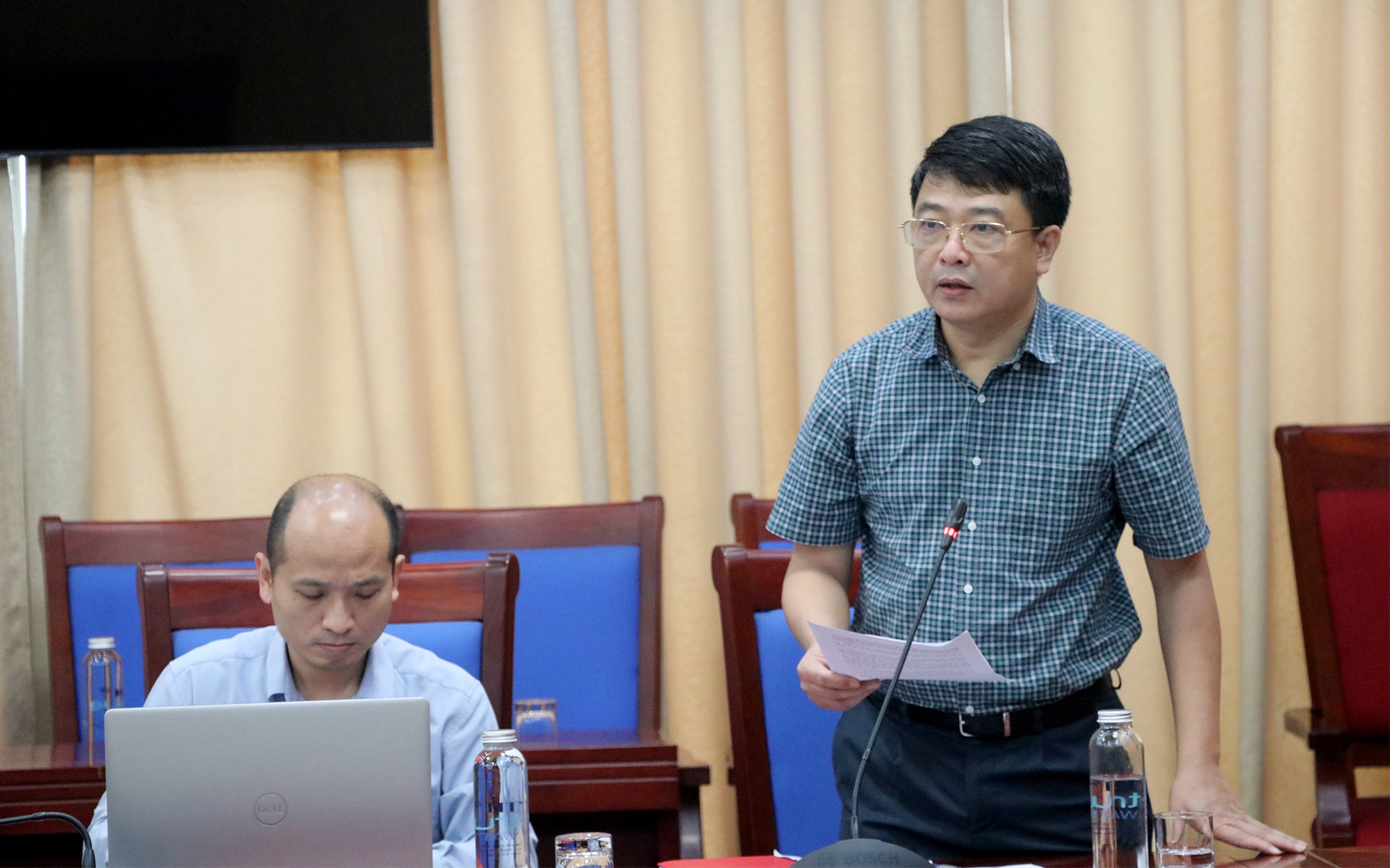 Phó Giám đốc Sở Xây dựng Nghệ An Đoàn Văn Đại báo cáo tình hình thực hiện các Pg88vn.top độc quyền mỗi ngày nhà ở PG88 nổ hũ