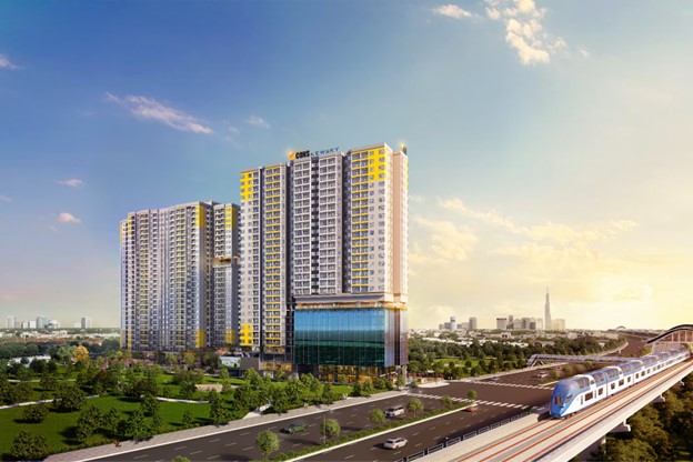 Bcons NewSky mặt tiền QL13, cách Trạm Metro số 2 chỉ khoảng 100m. Nguồn: Tập đoàn BCONS.