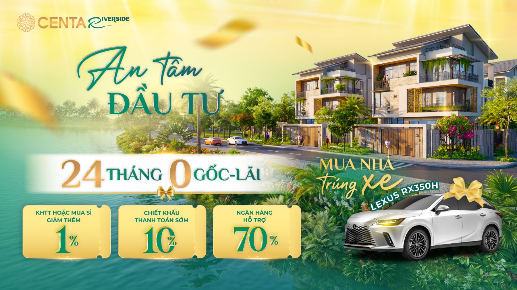 Chính sách ưu đãi vay 88PG88 ưu đãi hấp dẫn mỗi ngày và chiết khấu dành cho phân khu Villa sông Centa Riverside đang mở bán.