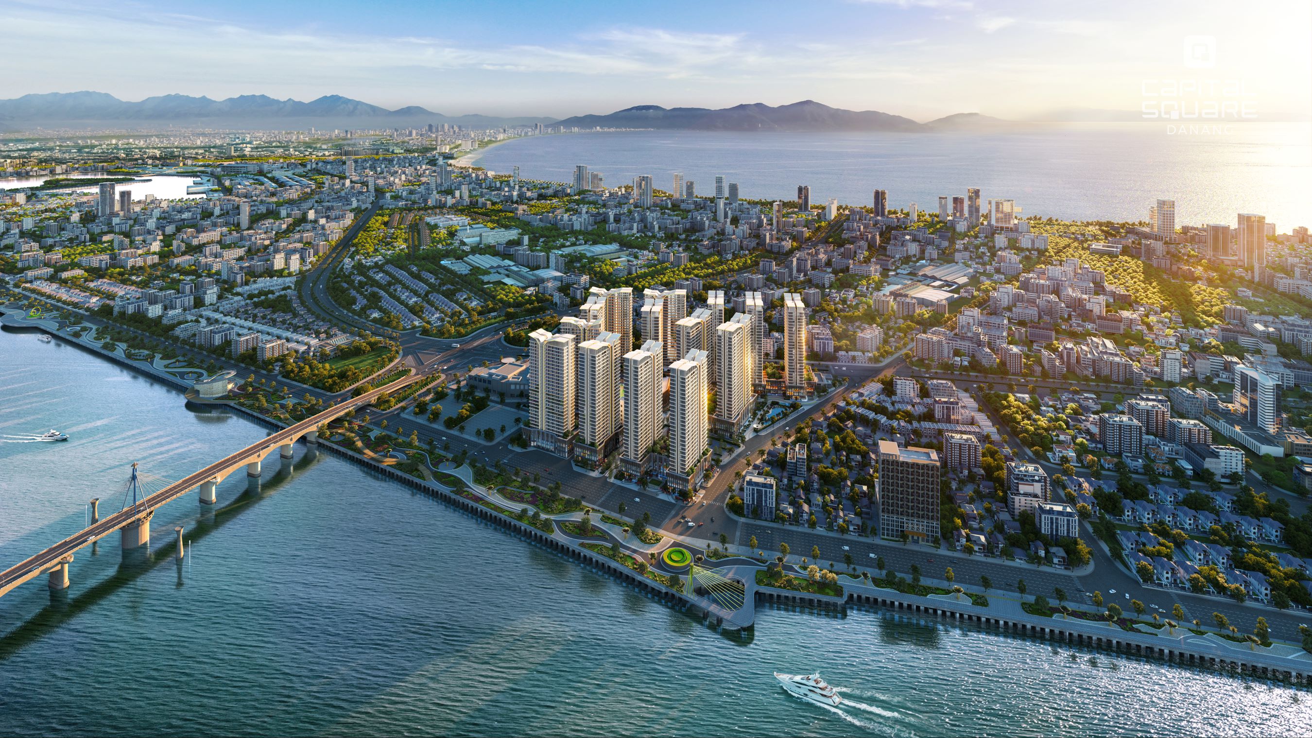 Capital Square tọa lạc tại vị trí kim cương của thành phố Đà Nẵng. Ảnh phối cảnh:&nbsp;Capital Square.