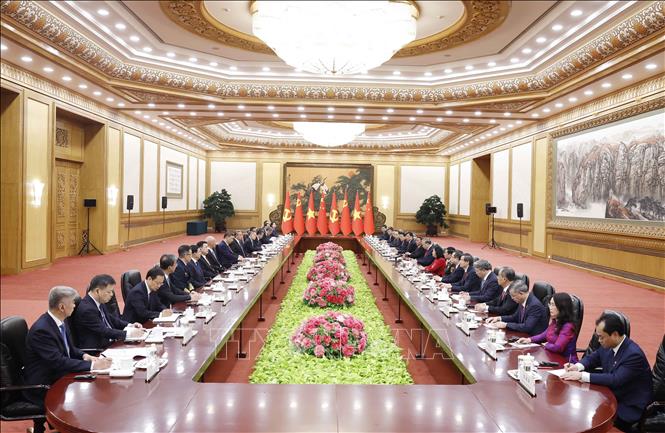 Tổng Bí thư, Chủ tịch nước Tô Lâm hội đàm với Tổng Bí thư, Chủ tịch nước Trung Quốc Tập Cận Bình. Ảnh:&nbsp; TTXVN