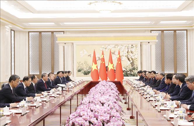 Quang cảnh buổi hội kiến. Ảnh: TTXVN