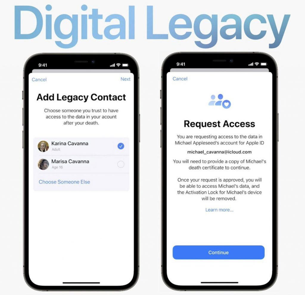 &nbsp;Tính năng “Digital Legacy” được Apple ra mắt.
