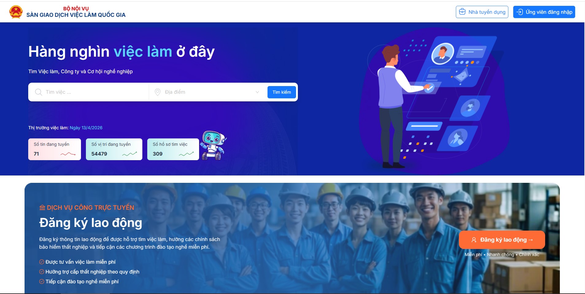 Bố trí nhân sự có trình độ công nghệ thông tin để vận hành Sàn giao dịch việc làm quốc gia