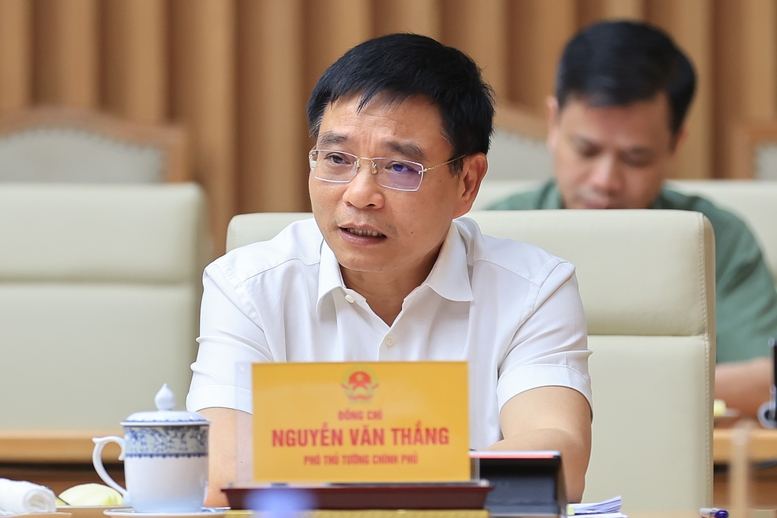 Phó Thủ tướng Chính phủ Nguyễn Văn Thắng phát biểu tại buổi làm việc - Ảnh: VGP