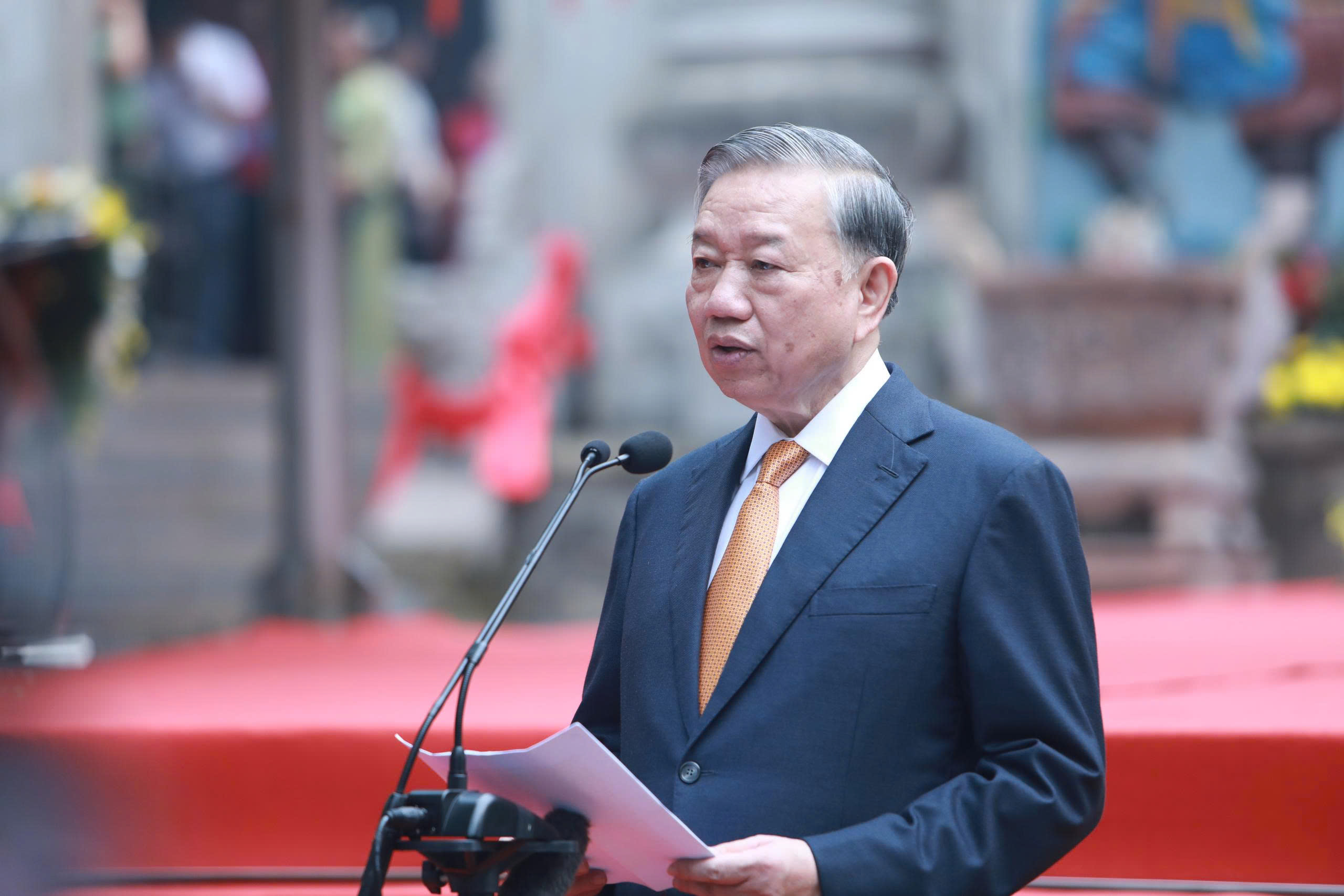 Tổng Bí thư, Chủ tịch nước Tô Lâm phát biểu tại sự kiện.&nbsp;Ảnh do&nbsp;Sở Văn hoá, Thể thao và Du lịch tỉnh&nbsp;Phú Thọ cung cấp.&nbsp;