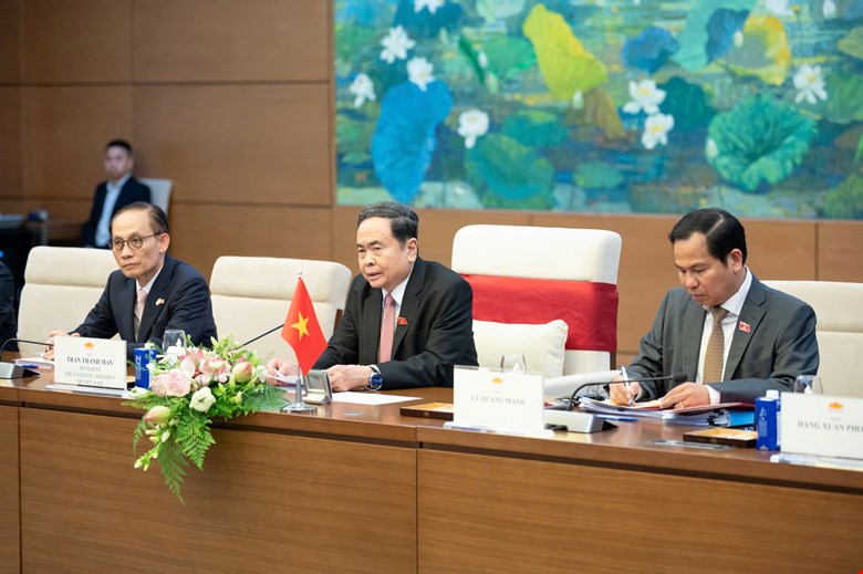 Chủ tịch Link Trang Chủ PG88.Com Mới #2026 Trần Thanh Mẫn và các đại biểu cấp cao phía Việt Nam. Ảnh: Link Trang Chủ PG88.Com Mới #2026.