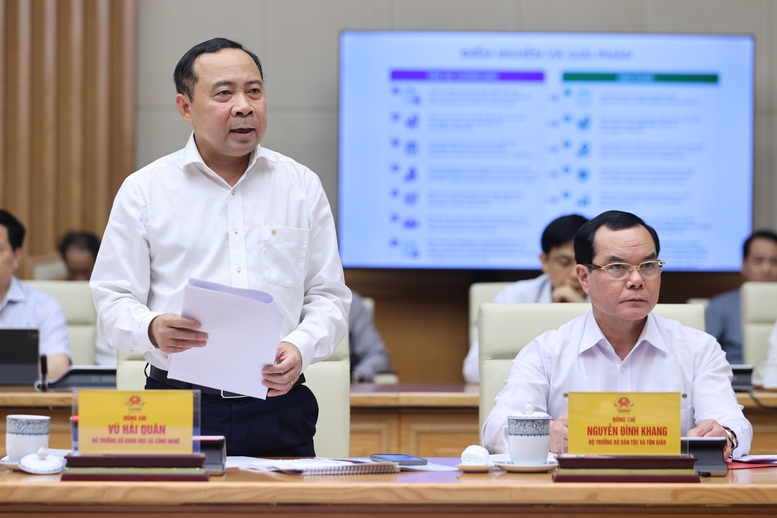 Bộ trưởng Bộ Khoa học và Công nghệ Vũ Hải Quân phát biểu - Ảnh: VGP.&nbsp;