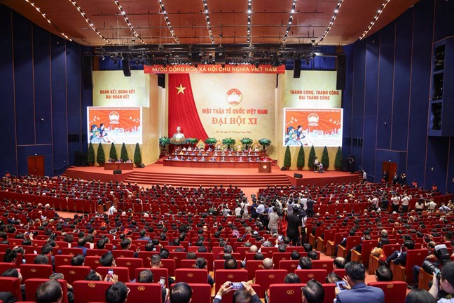 Đại hội đại biểu toàn quốc Mặt trận Tổ quốc Việt Nam lần thứ XI, nhiệm kỳ 2026–2031. Ảnh: TTXVN