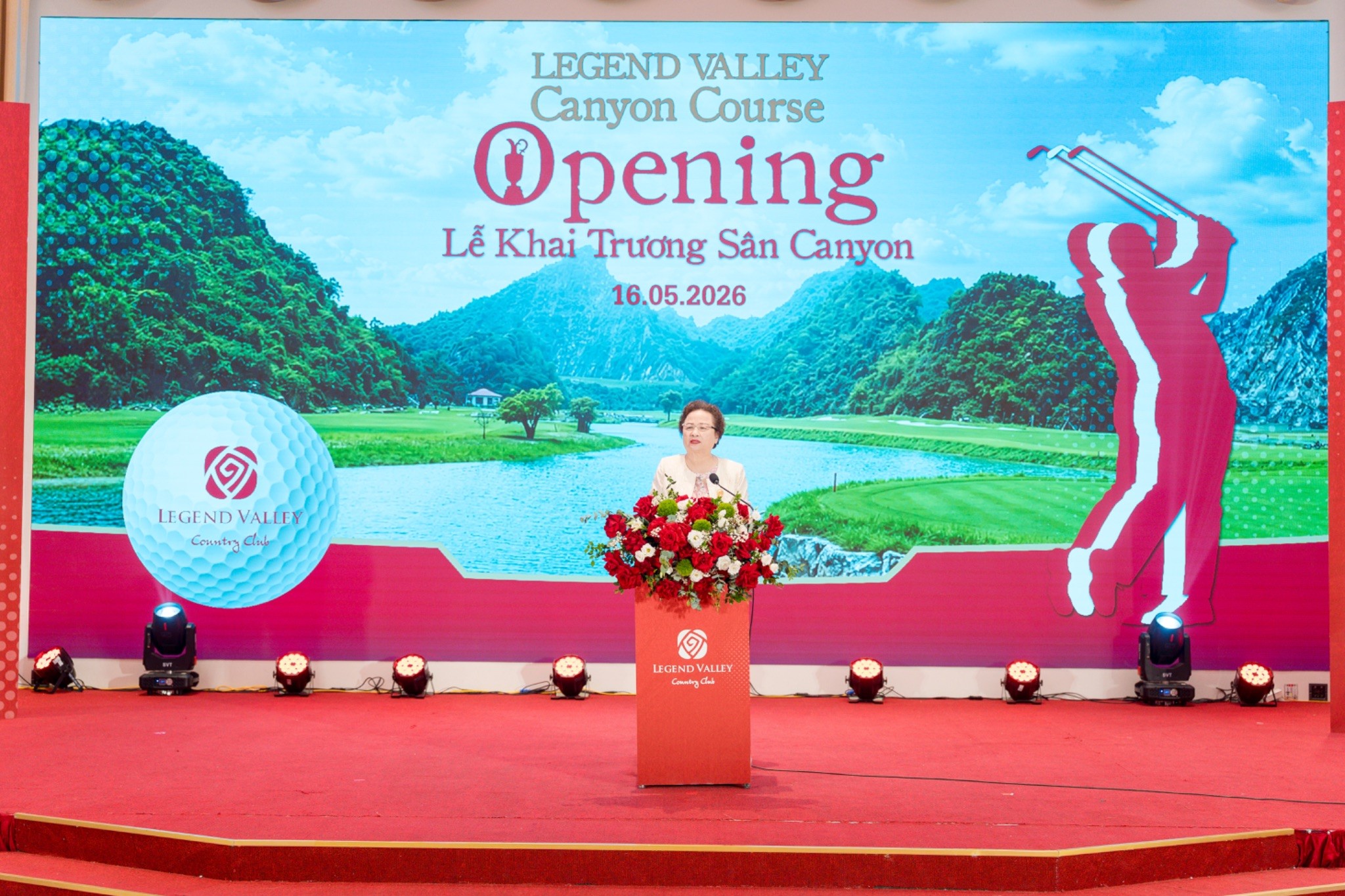 Bà Nguyễn Thị Nga - Chủ tịch Tập đoàn BRG - bày tỏ mong muốn phát triển Legend Valley Country Club thành điểm đến gôn của châu Á.&nbsp;Ảnh:&nbsp;BRG Golf.