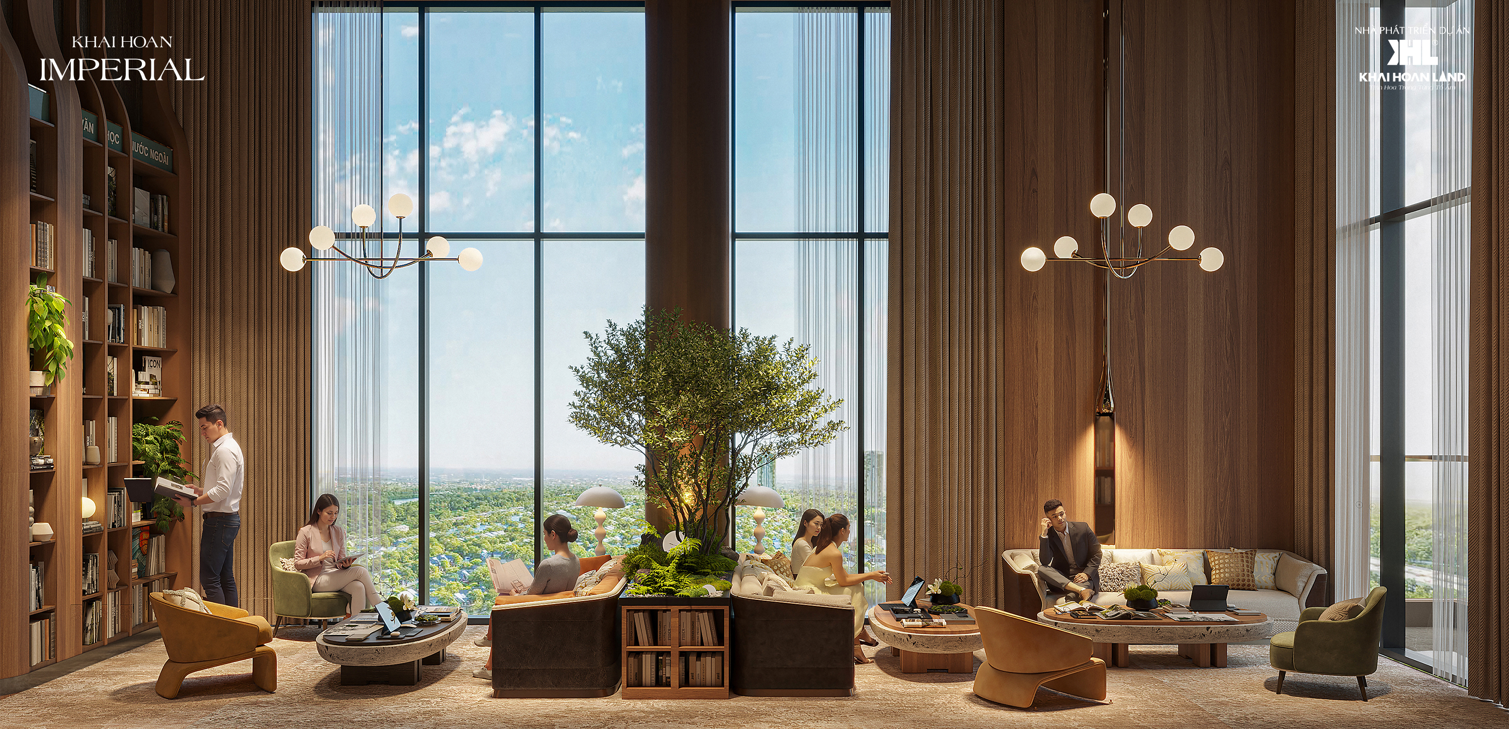 Một góc thư giãn riêng tư giữa “urban resort” tầng 21 của Khải Hoàn Imperial.&nbsp;Ảnh: Khải Hoàn Imperial.